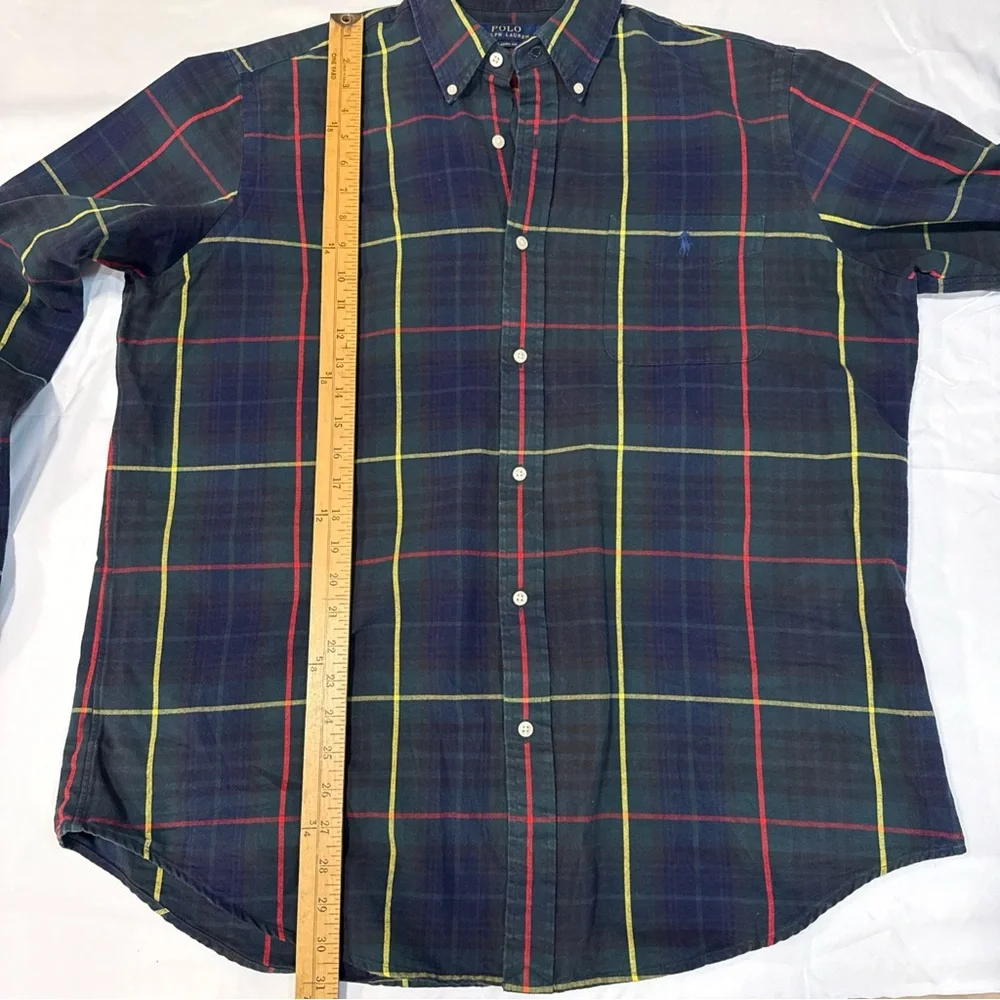 Polo by Ralph Lauren Men's Navy Plaid Shirt‎ XL